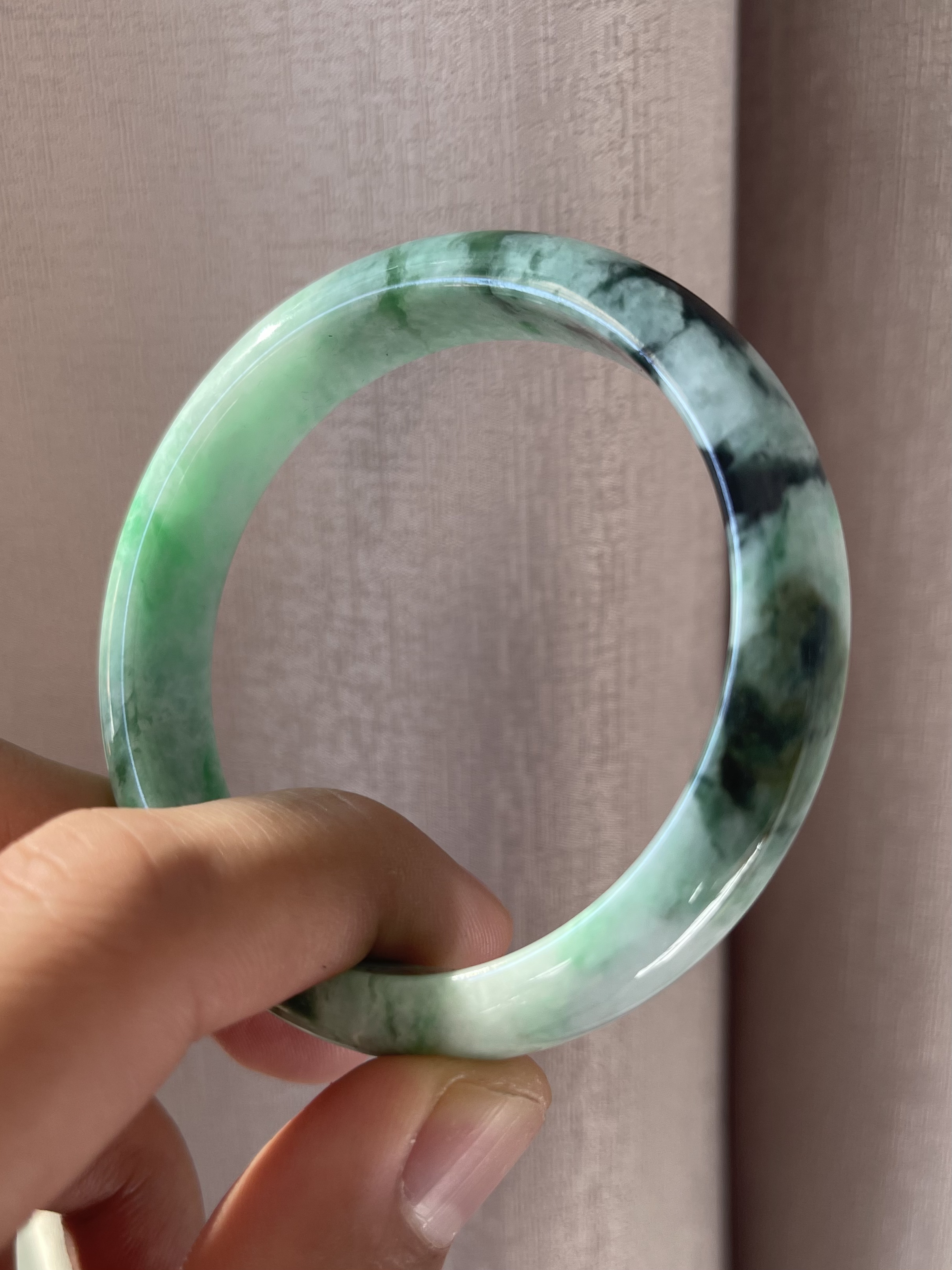 天然翡翠57圈口手镯（3号）