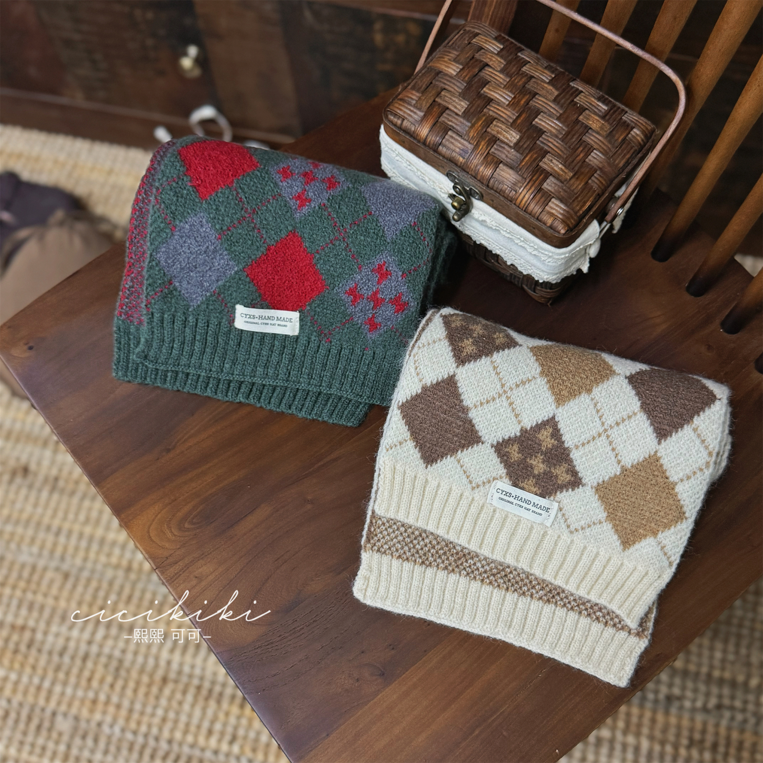 现货【围巾】儿童时尚可爱百搭冬季保暖菱格围巾熙熙可可童品WJ2303