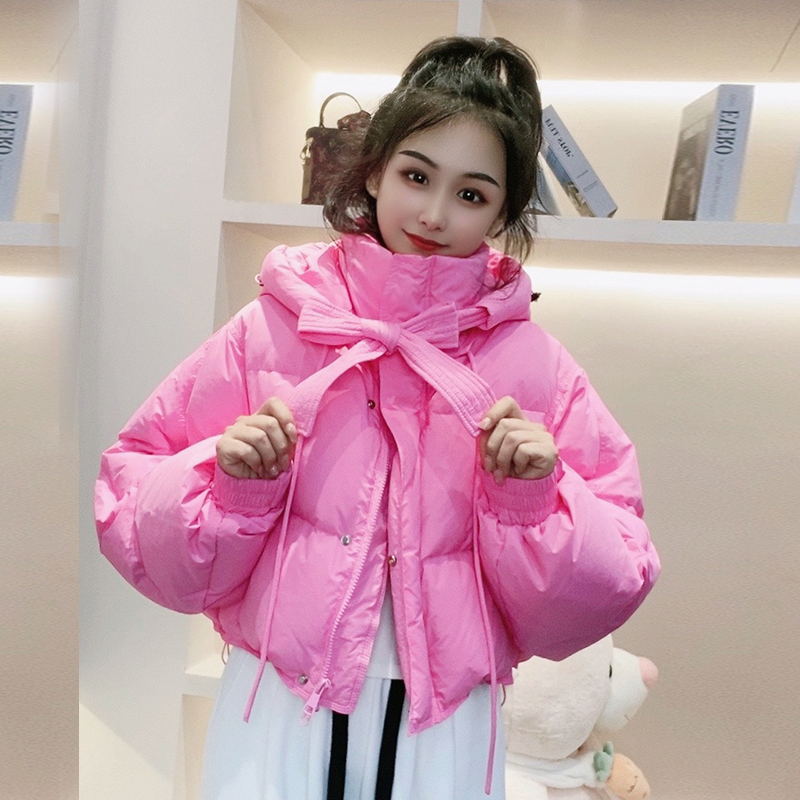 新款女短款连帽时尚韩版洋气宽松加厚潮流保暖羽绒服百搭网红女生