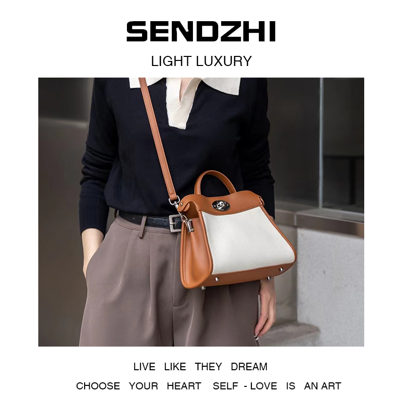 【尚恩高定系列】3602-白色 真皮 轻奢小众设计感时尚百搭女士包