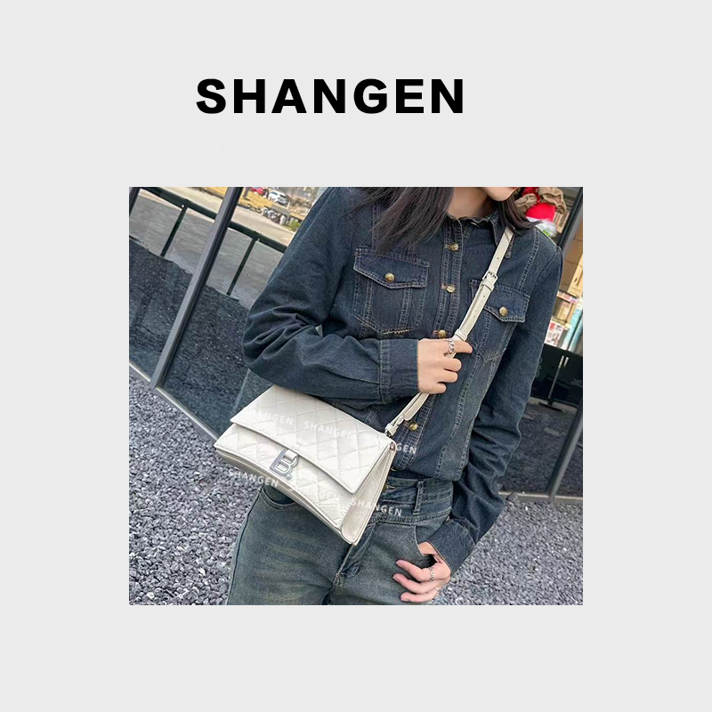 【尚恩CC】QYX-9319-米白-RAIN.CUN轻奢小众时尚女士包25*7*14