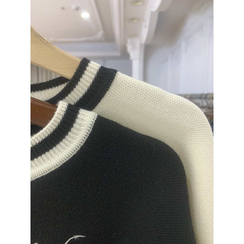 [富贵] 时尚女装秋冬季套头眼镜图案毛衣 ZK112