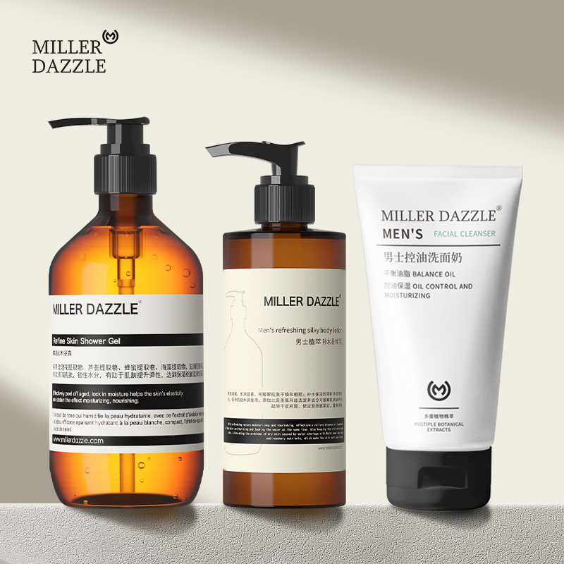 MILLER DAZZLE/米叻叻焕肤沐浴露500ml+身体乳300ml+洗面奶100ml