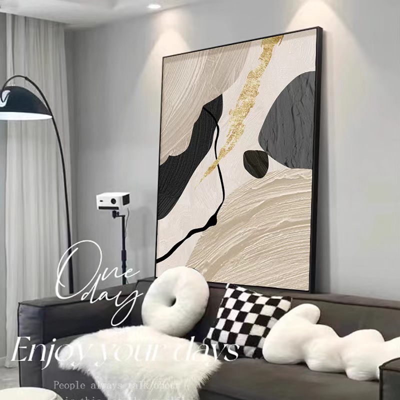 黑白灰装饰画现代简约办公室壁画抽象艺术玄关客厅沙发背景墙挂画