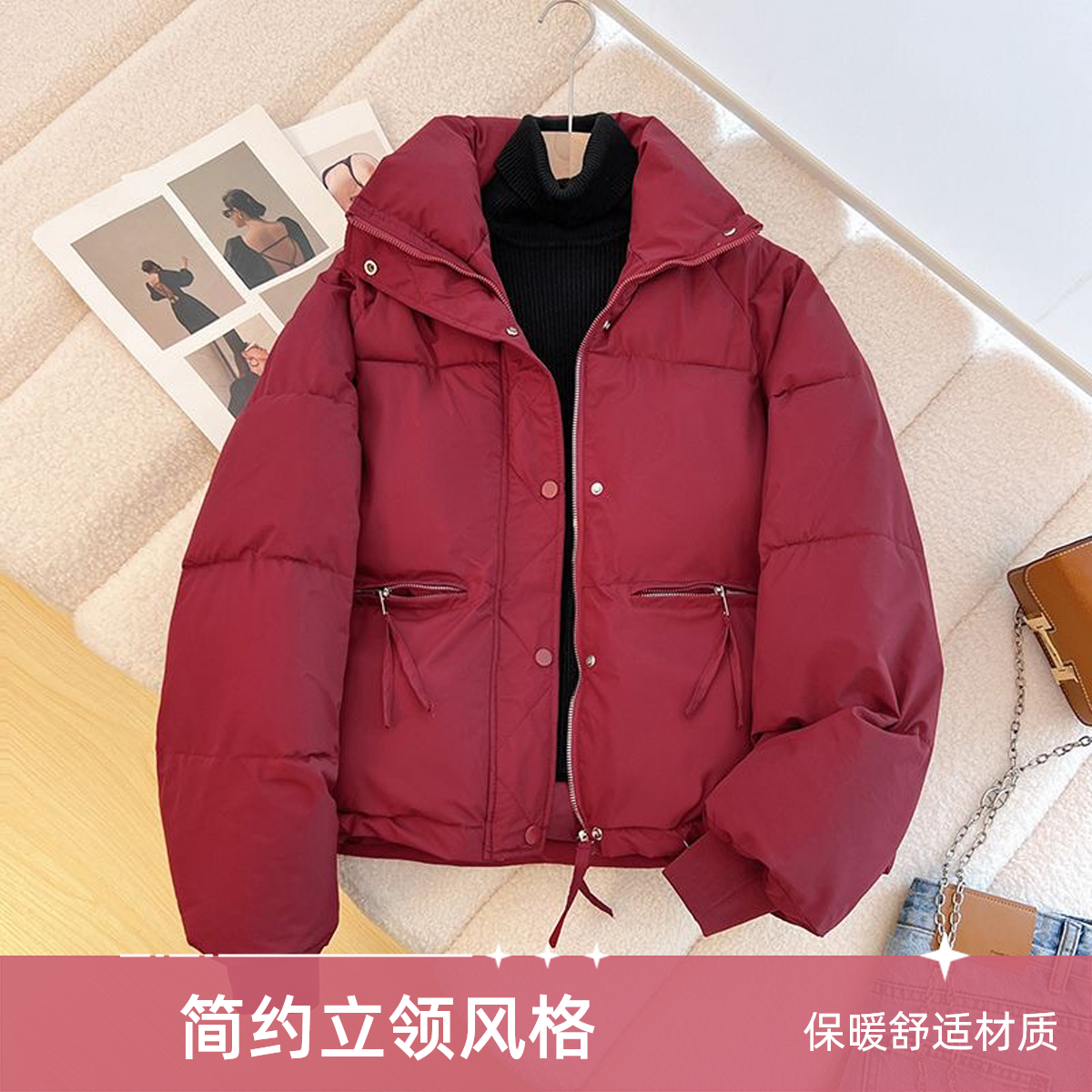 冬季加厚短款棉衣女韩版宽松立领棉服女装新款小棉袄显瘦冬天外