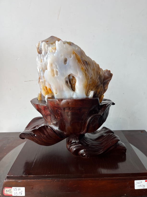 树化玉硅化木陶瓷奇石摆件大摆件工艺品总高38厘米宽23总重15.7斤