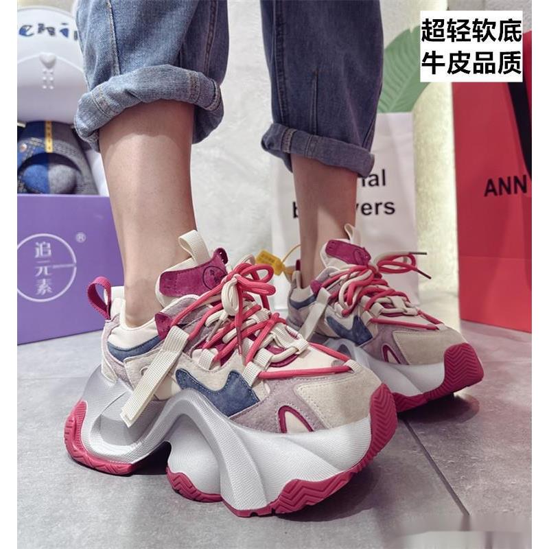 秋冬季回力休闲便厚底增高老爹鞋女款2023超火休闲运动