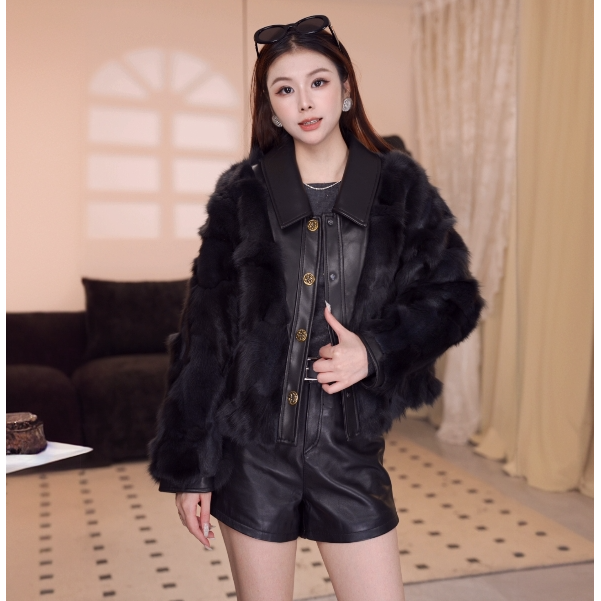 2024新款芬兰进口狐狸毛气质短外套轻奢短款时尚秋冬皮草24955