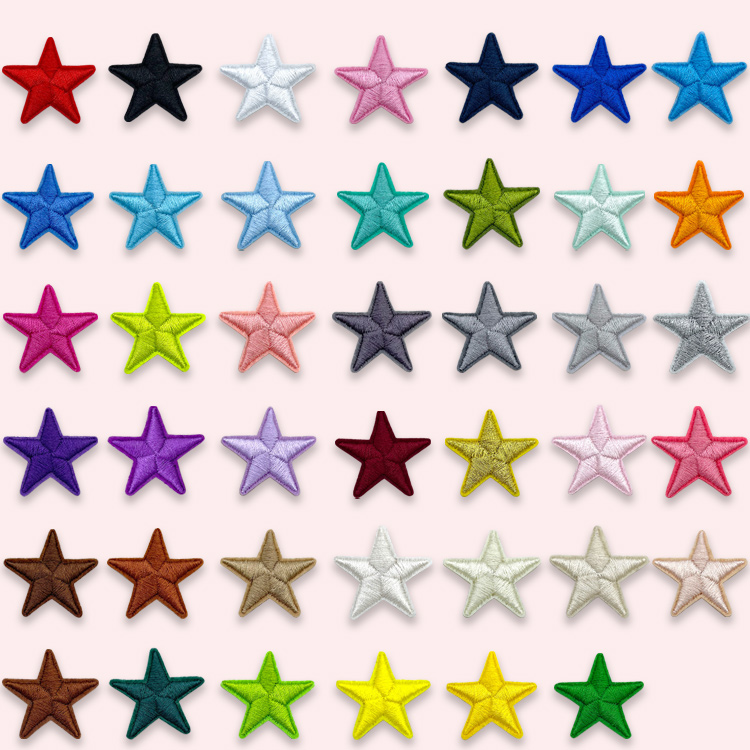 小号自粘五角星刺绣布贴补丁贴衣服裤子鞋帽装饰补洞修补贴星星贴
