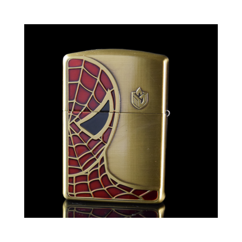 ZIPPO/之宝打火机XF盔甲黄铜浮雕蜘蛛侠DY9910TZ