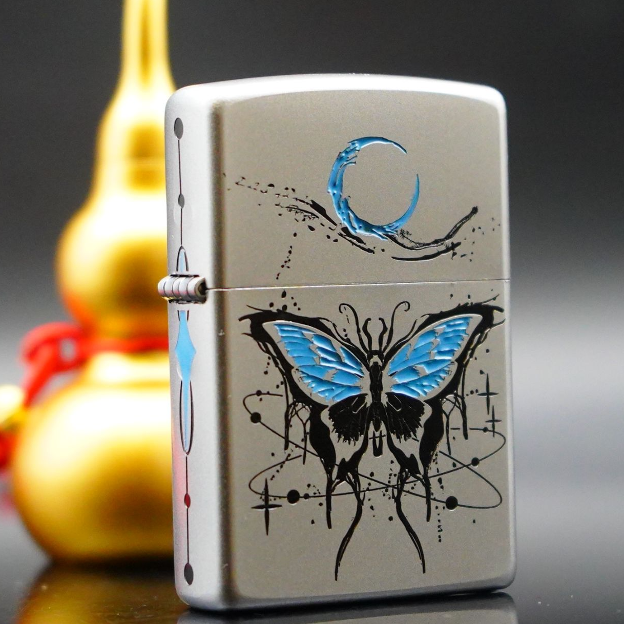 ZIPPO/之宝打火机XF 常规珐琅填漆蓝蝴蝶  DY9902US