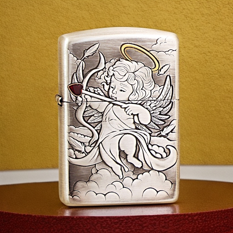 ZIPPO打火机   丘比特XF盔甲熏银 DYJ1