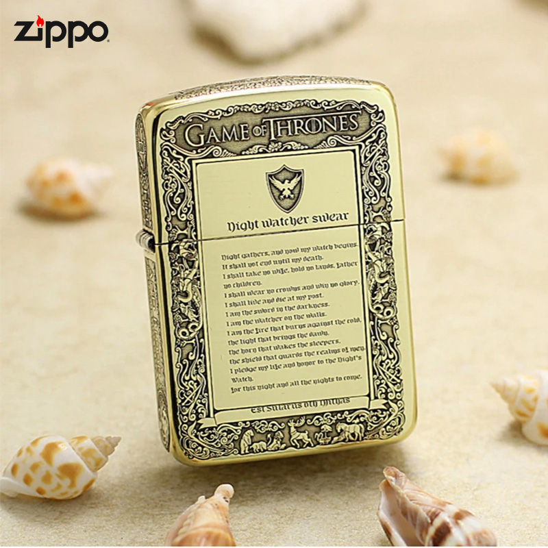 ZIPPO/之宝打火机1941冰与火之歌纯黄铜五面精雕男士经典礼物DYJ1