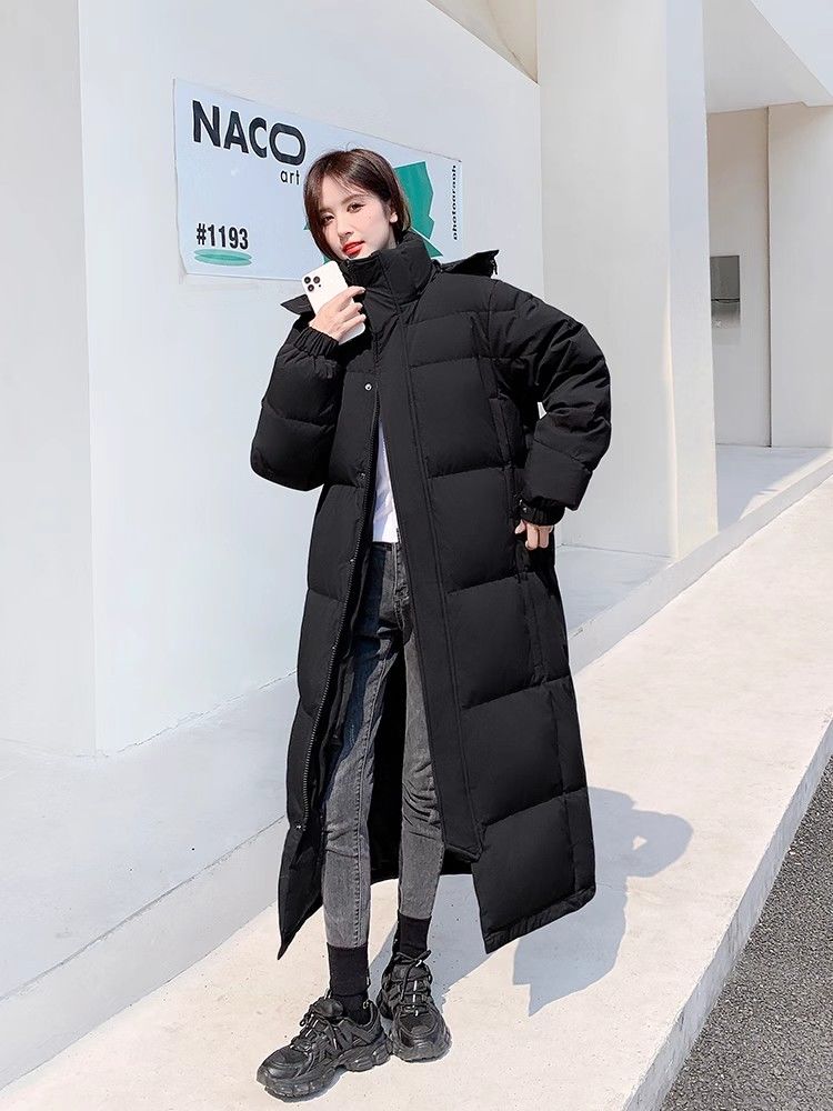 羽绒服MM明摩女装长款羽绒服男女超长款过膝加厚冬季2023羽绒服女