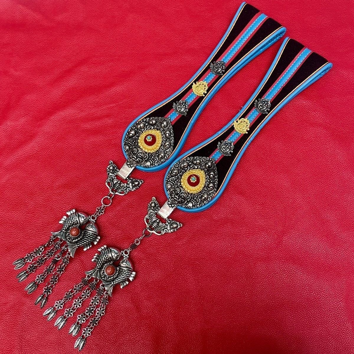 邮政包邮藏式合金材质藏区藏袍藏族服装腰间配饰腰链罗荣流苏挂件