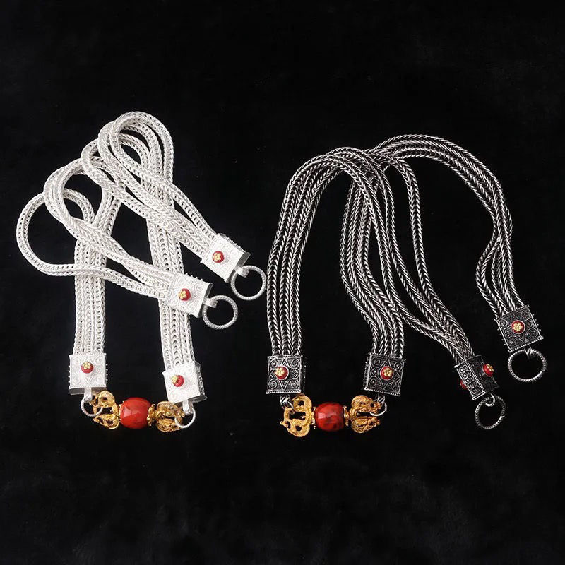 藏族藏式合金仿古银金属藏袍藏族服装表演裹裙民族风腰间配饰腰链