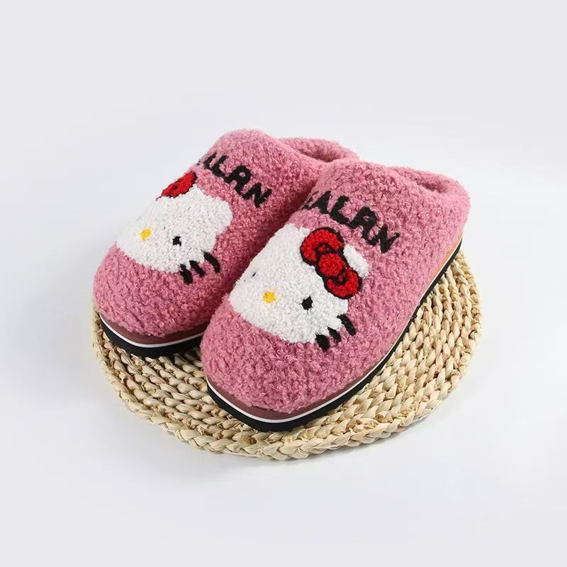 泰迪绒毛绒加厚成品手工棉拖鞋防滑厚底冬季保暖舒适居家棉拖鞋