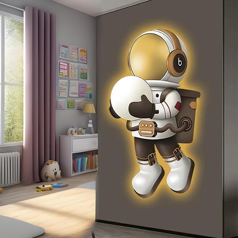 宇航员卡通儿童房装饰画潮流时尚艺术挂画卧室床头亚克力打印壁画