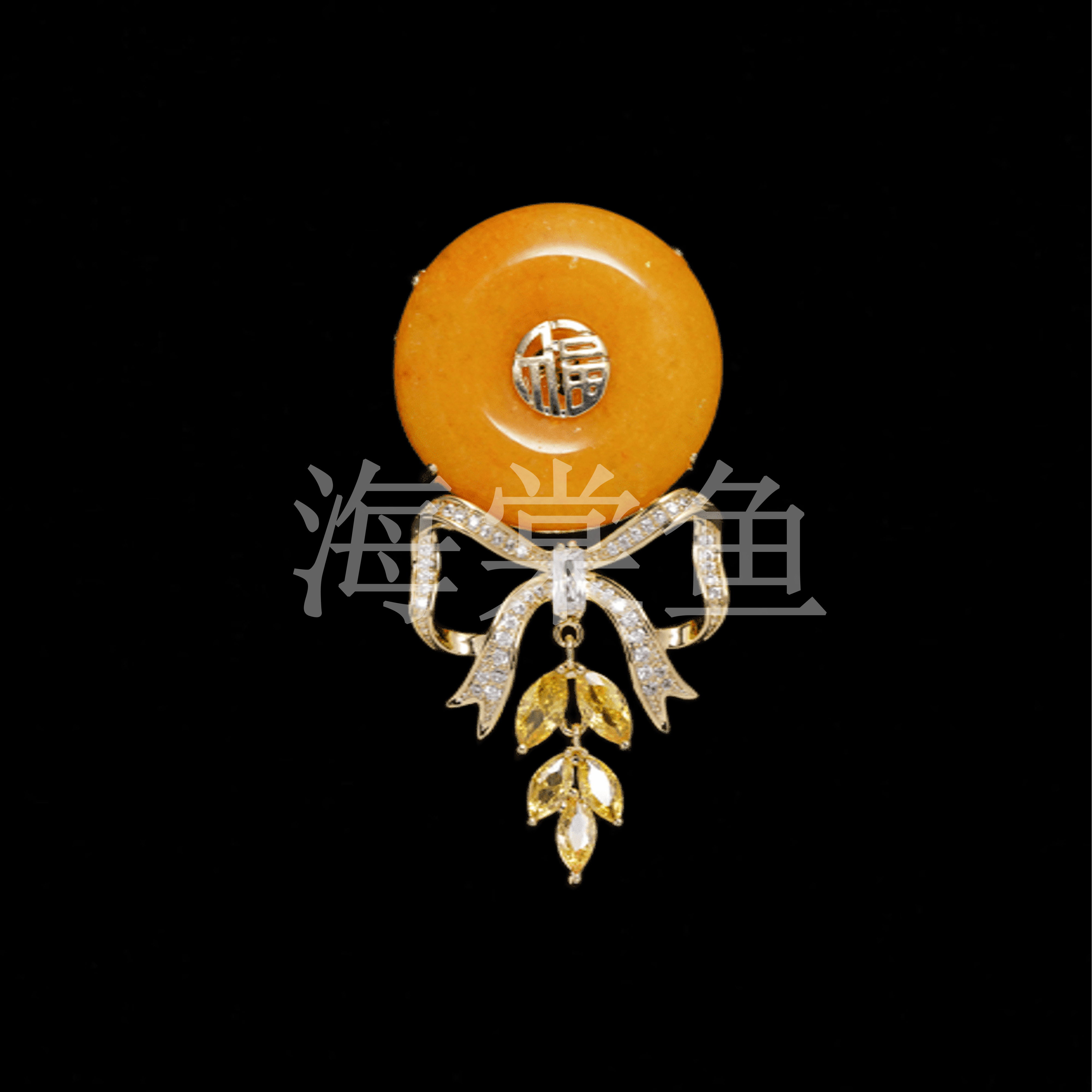 铜合金合成锆石胸针 HY1667穗结之蜜胸针