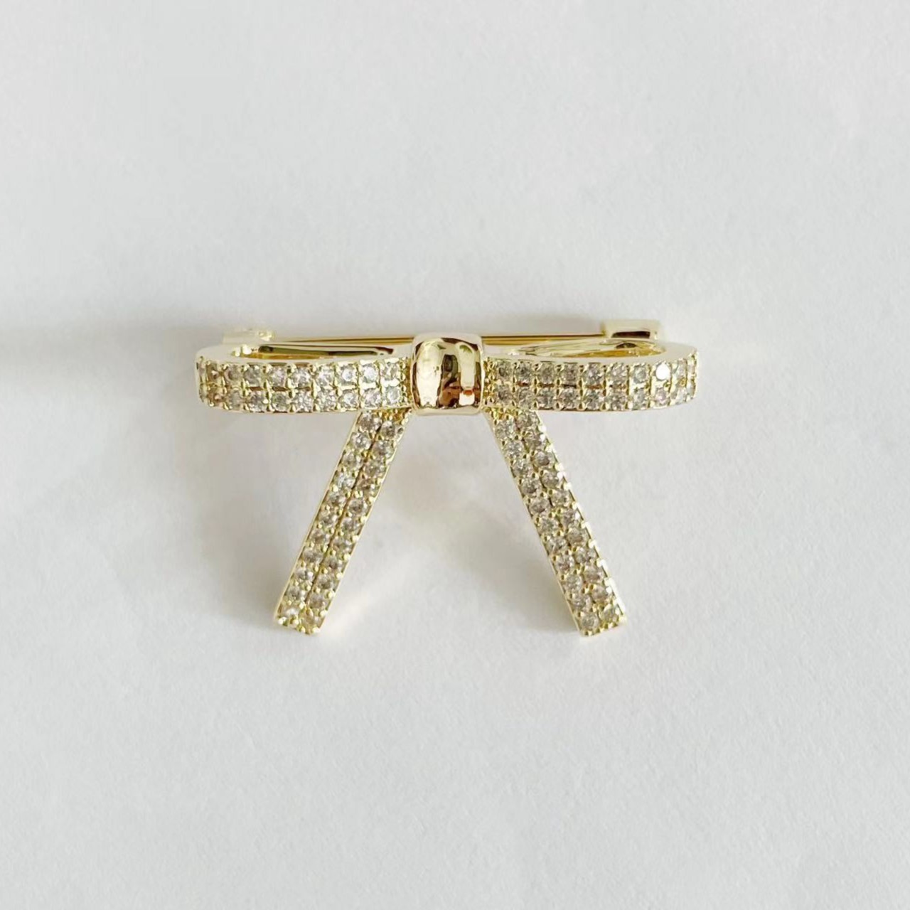 铜合金合成锆石胸针 MN1228迷你精镶蝴蝶结胸针