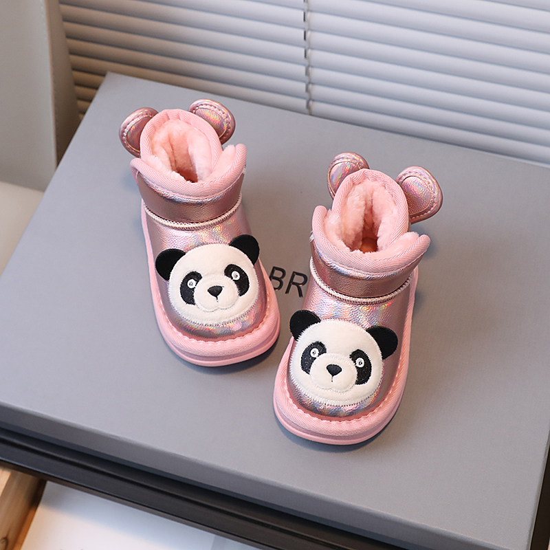 儿童雪地靴大棉防滑皮毛一体男童棉鞋女童靴子小学生冬季加绒加厚