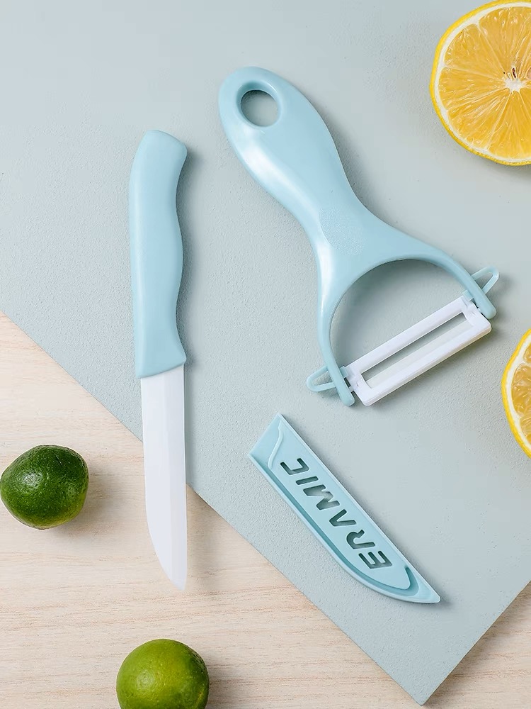 陶瓷水果刀刮皮器具两件套防霉防菌不生锈景德镇陶瓷神器锋利家用