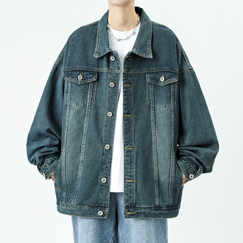 YUZHAOLIN/俞兆林春秋季水洗做旧牛仔外套男复古上衣高街潮牌夹克