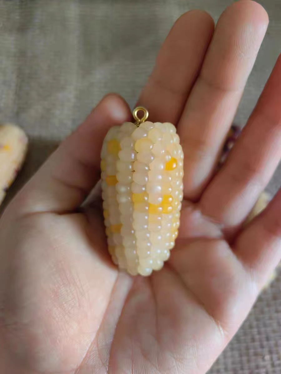 直播间一物一拍文玩玉米装饰品把玩件