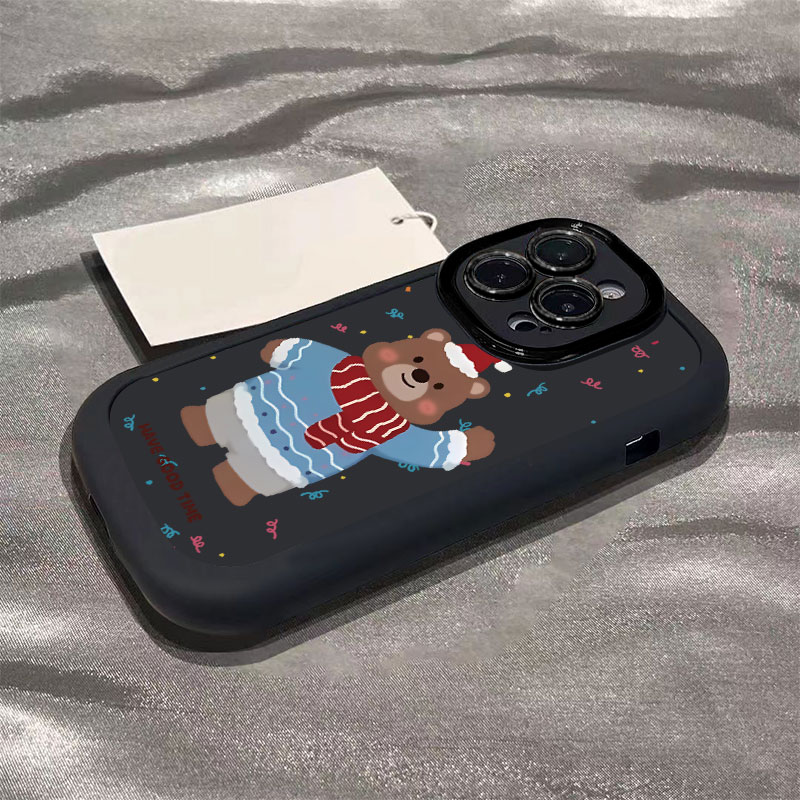 圣诞小熊适用苹果15promax手机壳iphone14全包13/12/11/x高级感