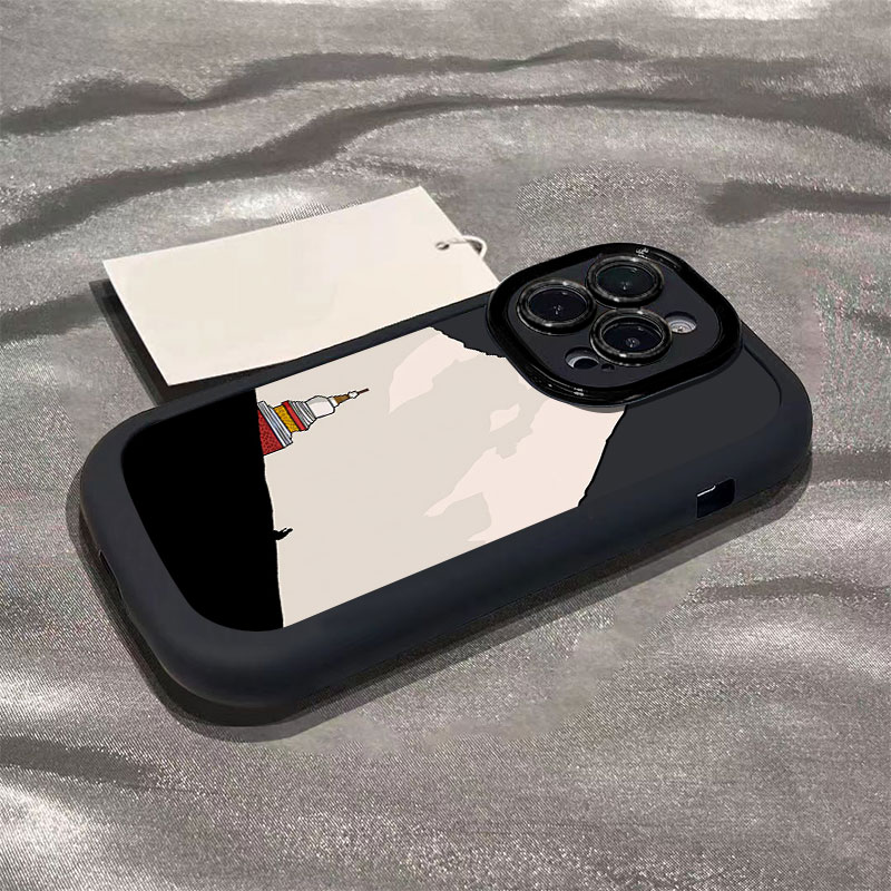求佛插画适用苹果15promax手机壳iphone14全包13/12/11/x高级感