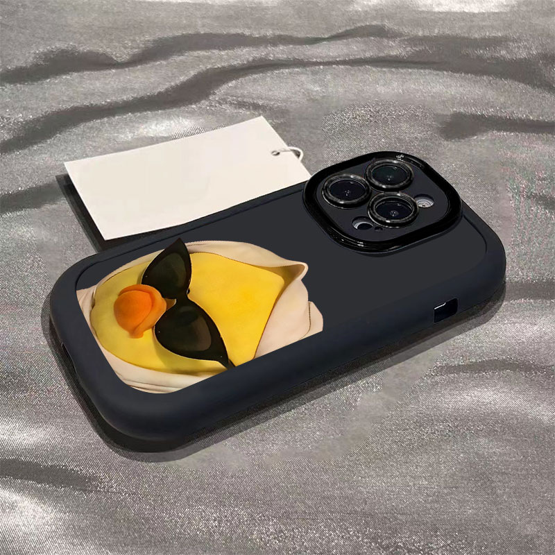 墨镜鸭子适用苹果15promax手机壳iphone14全包13/12/11/x高级感