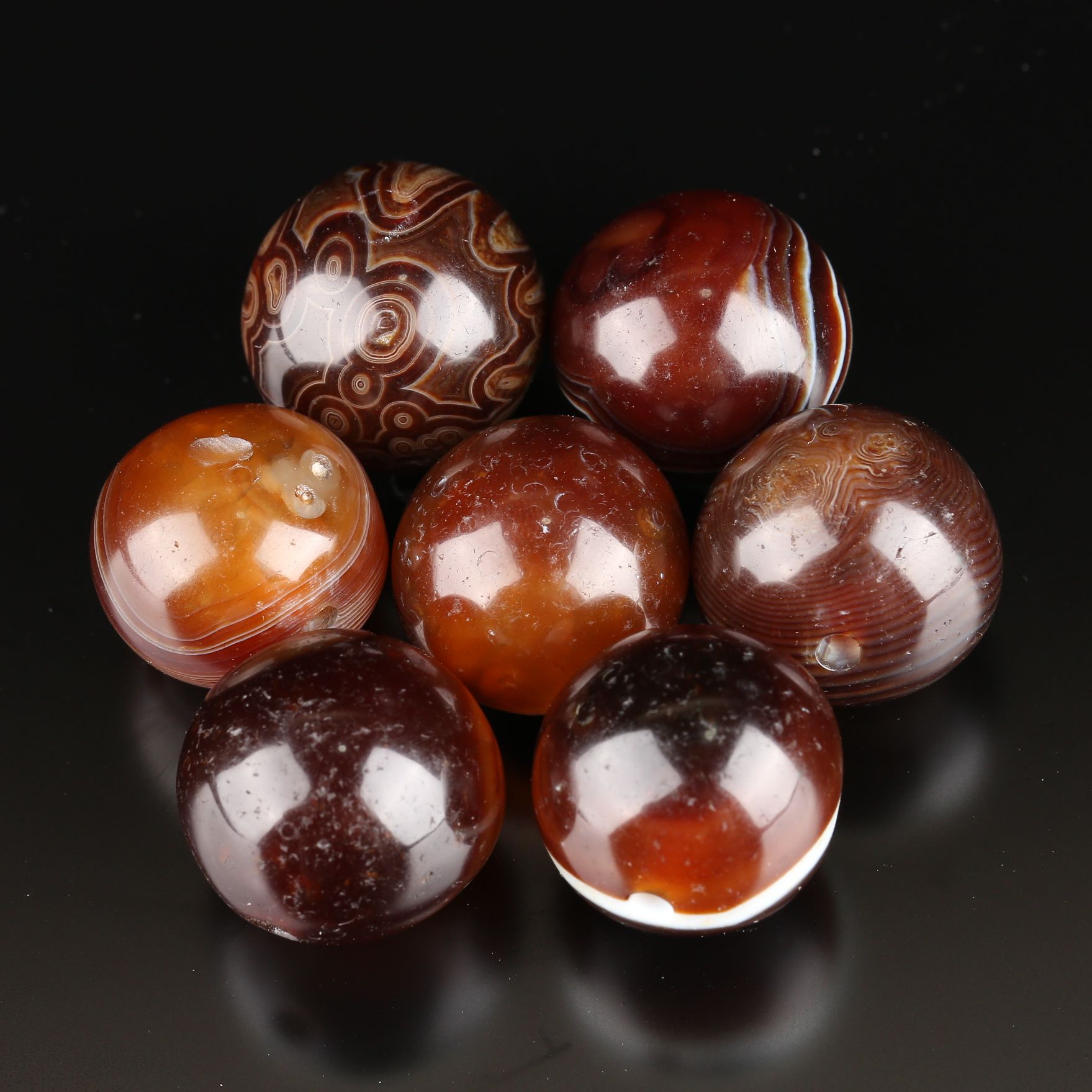 1颗时尚藏式手工珠一眼缠丝玛瑙大糖球 锁骨链 多样性发货发其一