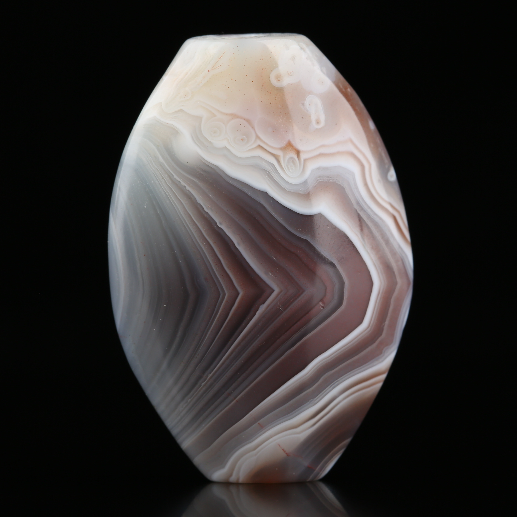 朴玉珠坊 天然灰皮冰透虎纹佛眼板珠 缠丝玛瑙颈饰吊坠手工珠原创