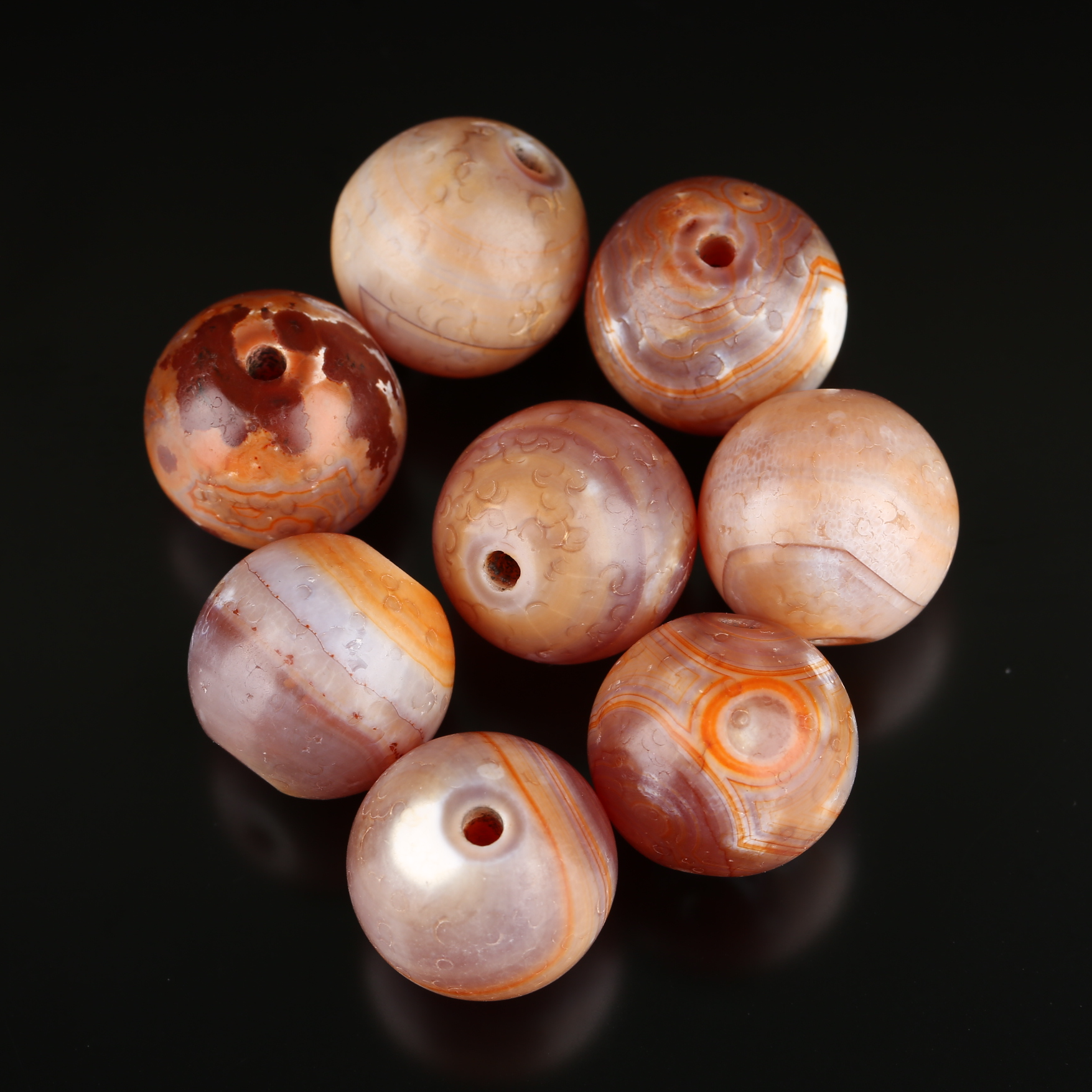 1颗经典金皮糖色缠丝玛瑙糖球圆珠手串/链吊坠配珠 1颗多样性发货