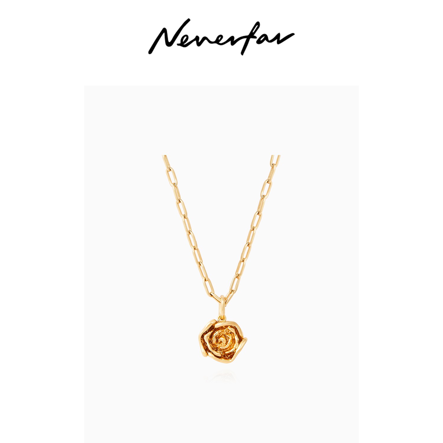 neverfar 铜合金项链 Neverfar Juliet手工玫瑰纯银项链