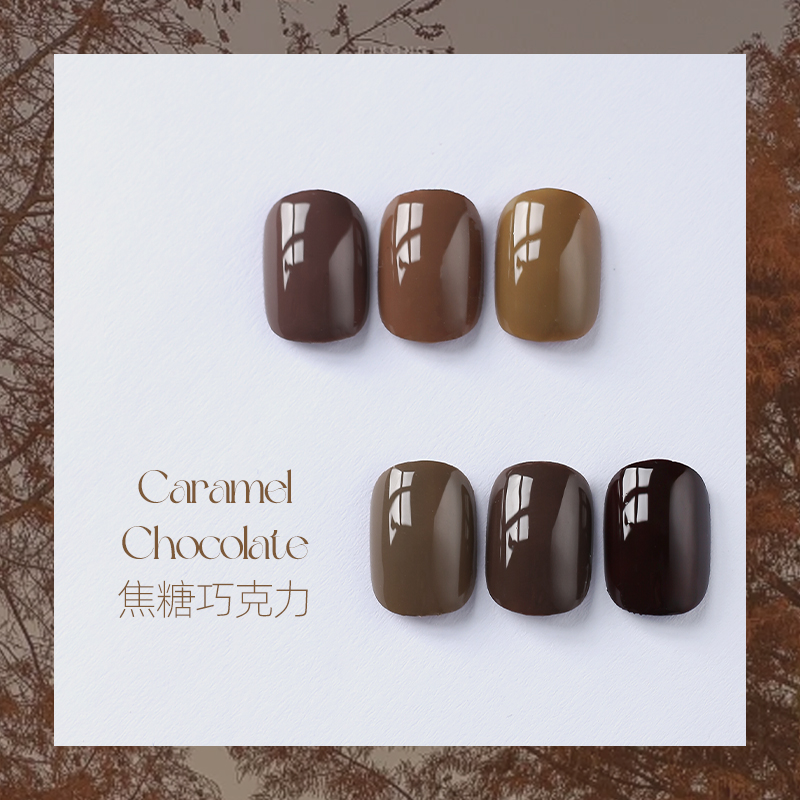 2025年网红6色焦糖巧克力甲油胶美甲店专用显白美甲胶小套胶