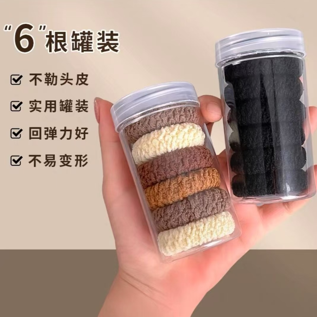 升级版加宽加厚提花纹路高弹力耐用头绳无痕发圈高级感丸子头发绳
