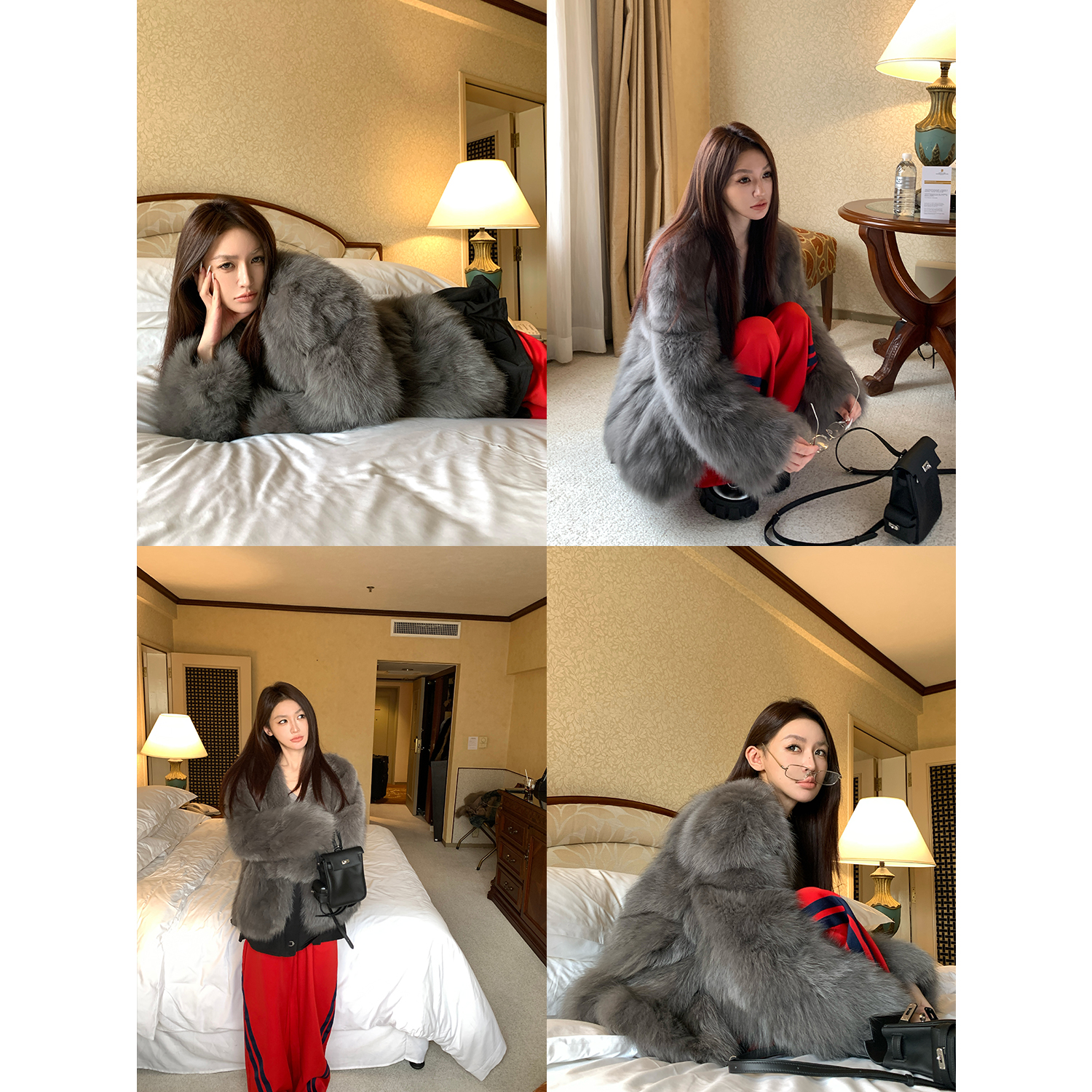 【娇姐挚爱】“雾中花影”芬兰进口SAGA狐狸毛双色晕染皮草外套女