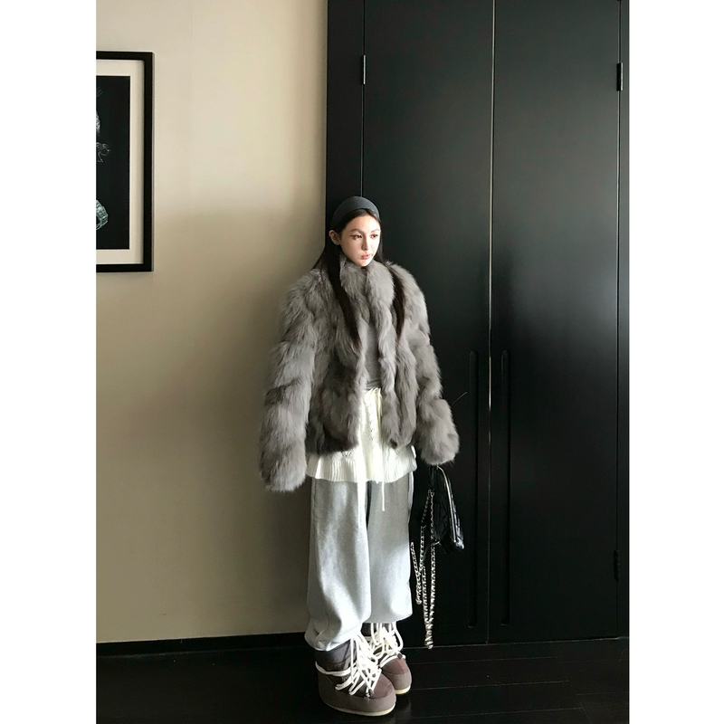 COCO皮草"幻影柔狐"飘逸蓬松芬兰进口SAGA狐狸毛皮草外套