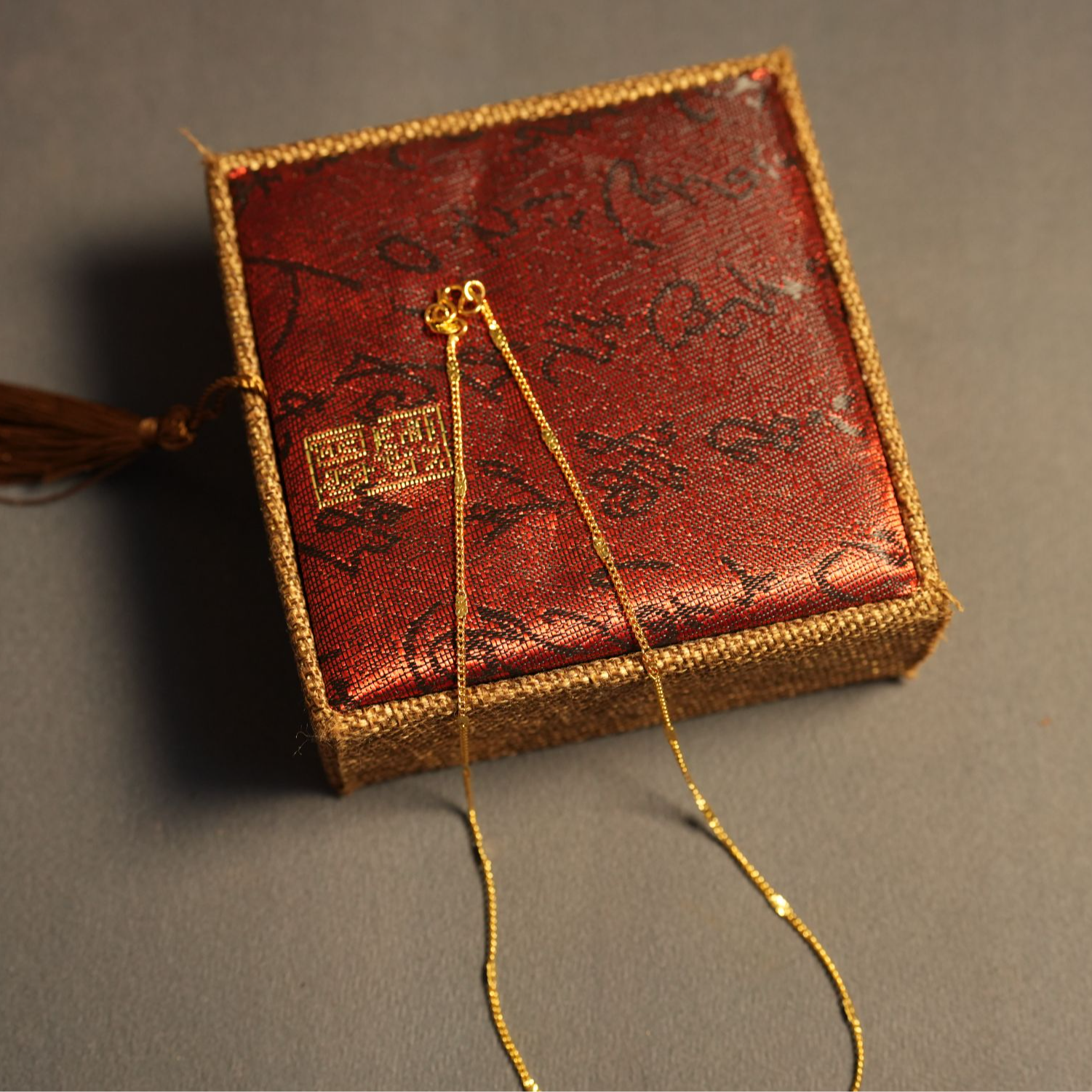 铜合金项链 铜镀金项链 节节高升项链时尚百搭简约精致金色9565