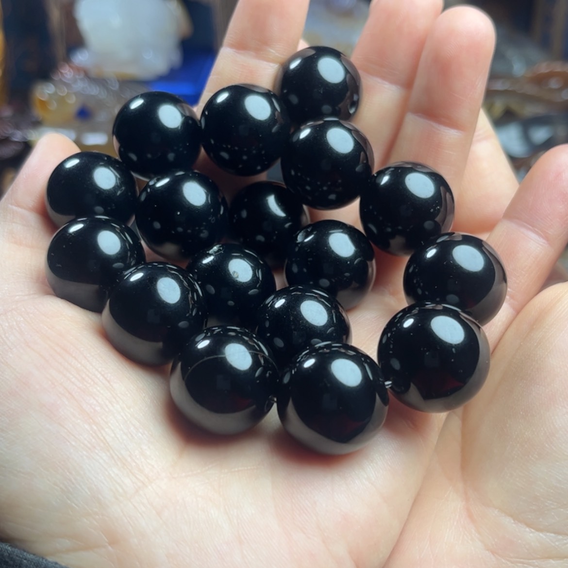 【闪购商品】玛瑙/玉髓玛瑙未镶嵌星***古散珠串18子手持