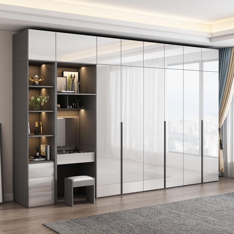 轻奢极简衣柜家用卧室现代简约UV亮光二门-八门梳妆台大衣柜储物