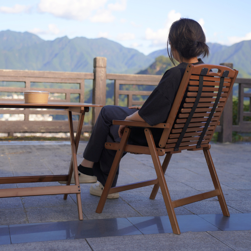 小竹匠可折叠椅子家用客厅阳台懒人椅户外露营休闲椅便携靠背椅