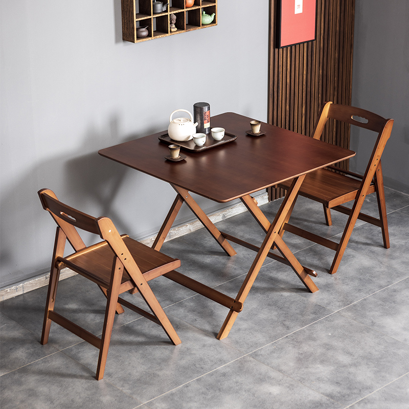 小竹匠折叠桌家用简易楠竹餐桌小户型出租房桌子户外便携摆摊方桌