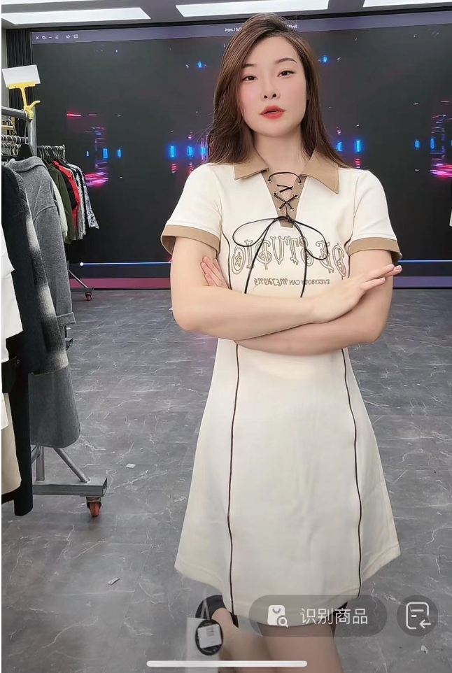 美式复古棕牛仔少女正肩绑带POLO裙连衣裙 274-51