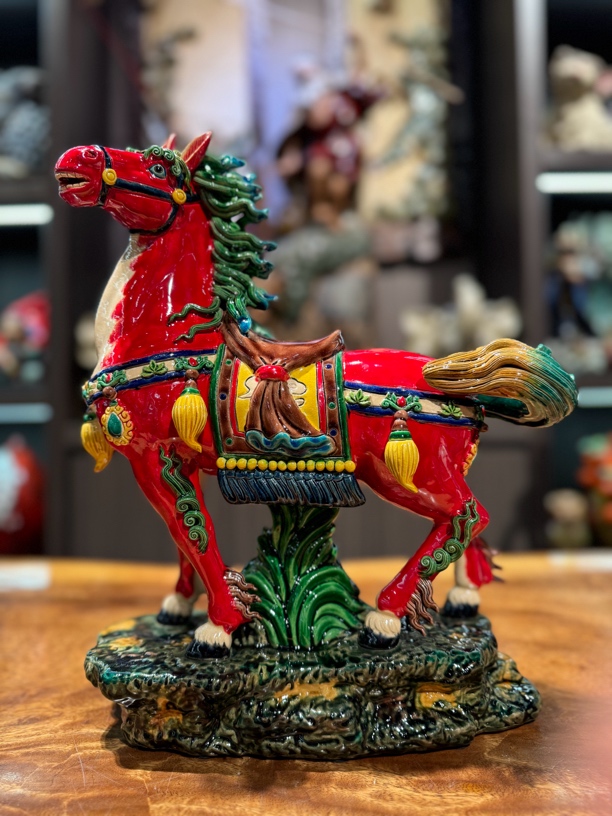 【马到功成*鸿运】陶瓷28*13*36家居客厅玄关办公室书房礼品摆件