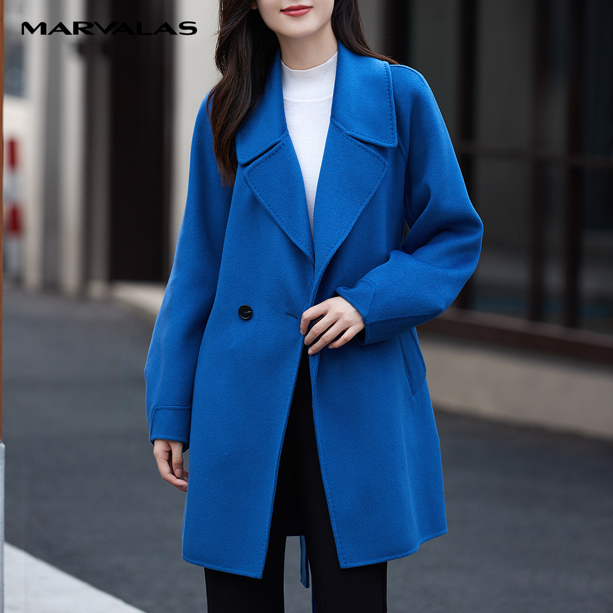 【小余专属】M426302732质感羊毛呢大衣中长款气质时尚