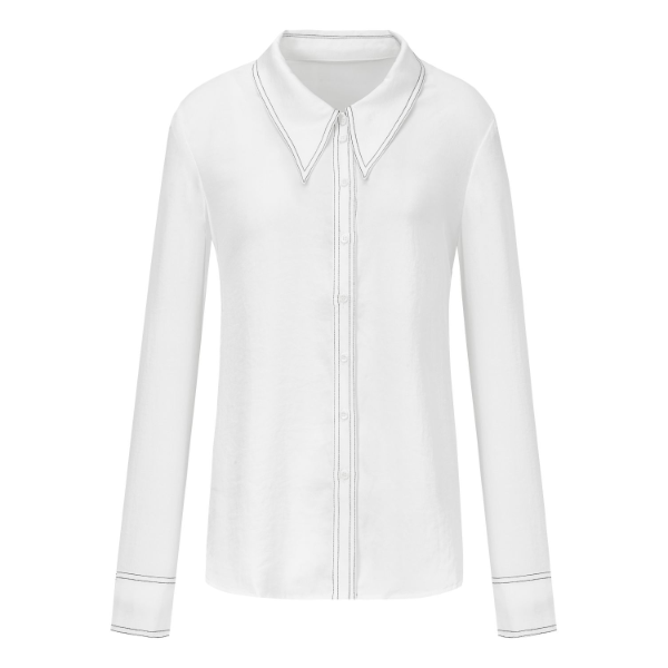 【籽言专属】曼德诗内搭小衫V领衬衫时髦气质上衣331226-01075