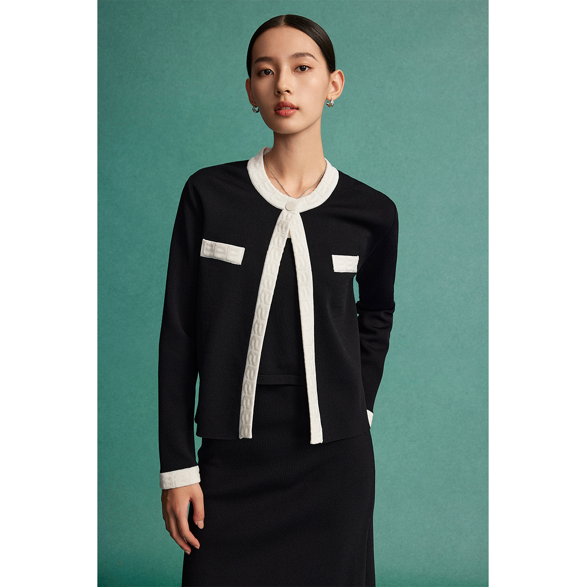 【诗语专属】诗语吊带开衫小香风套装2023春针织两件套M537303733