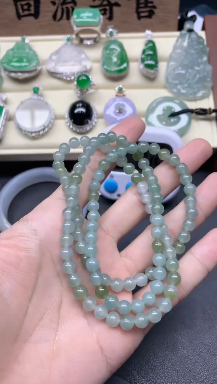 【闪购商品】翡翠珠链未镶嵌377-多人